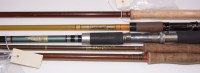 Lot 114 - A collection of five fishing rods, various,...