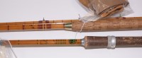 Lot 116 - Two split cane fishing rods, comprising: a 9ft....