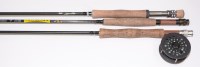 Lot 123 - Three carbon fibre fishing rods, comprising: a...