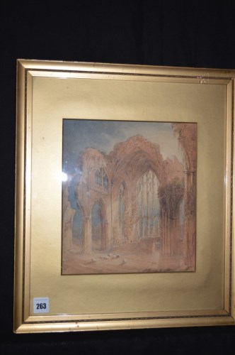 Lot 263 - Attributed to John Glover - ''Melrose Abbey'',...