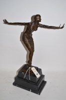 Lot 765 - A reproduction patinated bronze Art Deco...