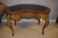 Lot 973 - A French style walnut veneered writing desk,...