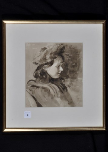 Lot 3 - Sybil Hutchinson - portrait of a young girl,...
