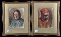 Lot 8 - Henry Raeburn Dobson - portraits of an elderly...