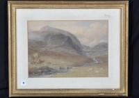 Lot 77 - George Fripp - ''A hilltop in North Wales...'',...