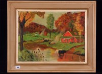 Lot 124 - Dick Russell - ''Fires of Fall'' - a primitive...
