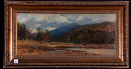 Lot 172 - British School c.1900 - cattle by a lake with...