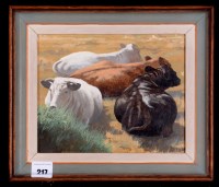 Lot 217 - Stephen Down - ''Study of cows'', with...