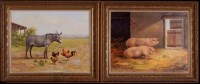 Lot 242 - Donna Crawshaw - a donkey and poultry in a...
