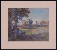 Lot 255 - A*** Stanley Wood - a gypsy encampment, signed,...