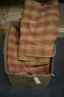Lot 19 - Three pairs of check patterned curtains,...