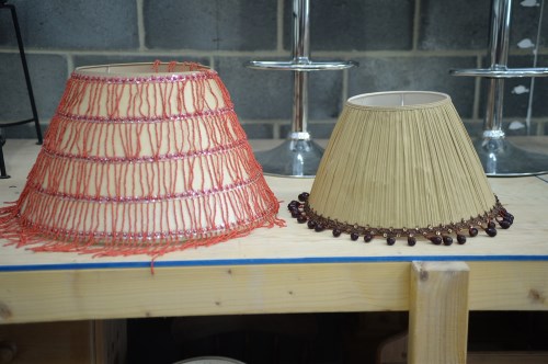 Lot 43 - A large modern standard lamp shade, with...