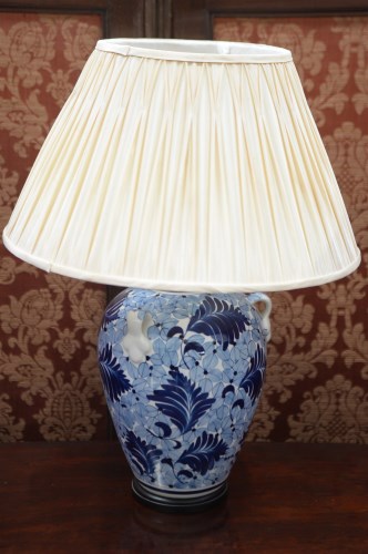 Lot 63 - A large ceramic table lamp in the form of a...