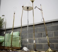 Lot 64 - A 20th Century style brass anglepoise standard...