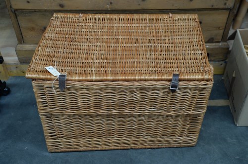 Lot 72 - A modern rectangular wicker basket, with...