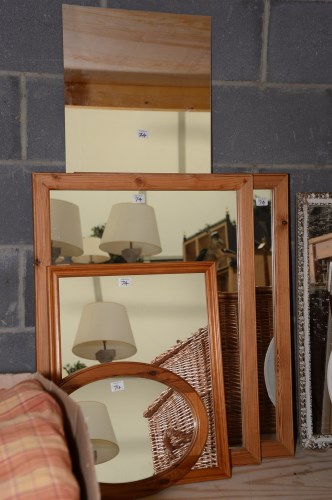 Lot 74 - A pair of rectangular wall mirrors in modern...