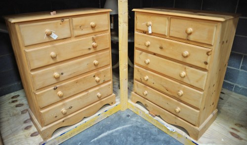 Lot 89 - A pair of modern pine Victorian style chests...
