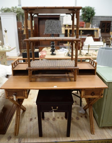 Lot 106 - A modern bamboo dressing table with a gallery...