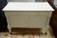 Lot 109 - A white painted Victorian washstand, fitted...