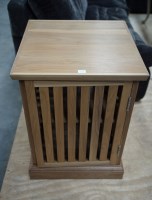 Lot 115 - A modern square walnut pedestal cupboard with...