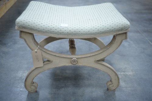 Lot 121 - A Regency style stool with rectangular concave...