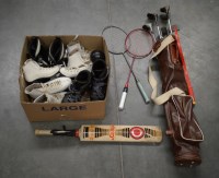 Lot 122 - A collection of sports equipment, including:...
