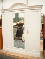 Lot 138 - A large white painted Victorian mahogany three...