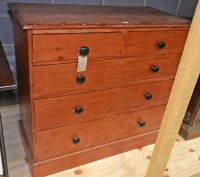 Lot 170 - A 19th Century stained pine chest of two short...