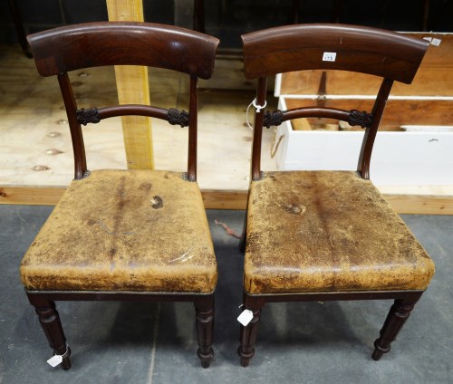 Lot 173 - A pair of 19th Century mahogany dining chairs,...