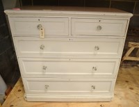 Lot 177 - A white painted Victorian chest of two short...
