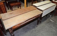 Lot 195 - A 19th Century scrubbed deal top kitchen table...