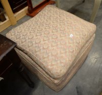 Lot 201 - A large square upholstered footstool with...