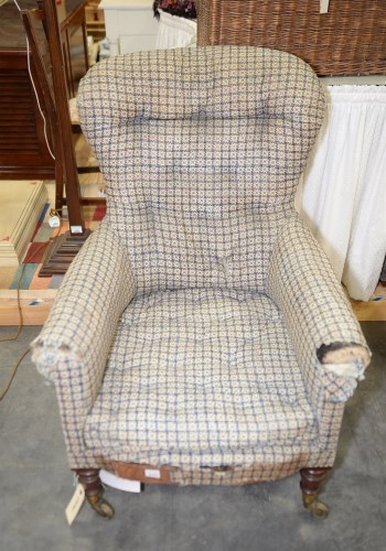 Lot 208 - A 19th Century easy chair, with shaped...