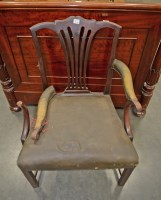 Lot 214 - A Georgian mahogany Chippendale style carver...