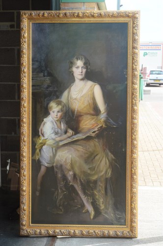 Lot 231 - A large reproduction oil painting - a portrait...