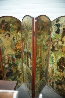 Lot 266 - A Victorian four-fold arched draught screen,...