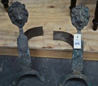 Lot 293 - A pair of 19th Century cast brass and steel...