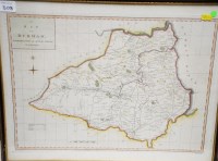 Lot 308 - An antique coloured map of Durham, engraved...
