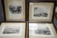 Lot 314 - A set of four small black and white engravings,...