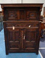 Lot 324 - A 17th Century and later oak court cupboard...