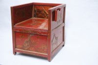 Lot 331 - A late 19th/early 20th Century red lacquered...
