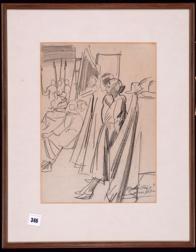 Lot 346 - Dame Laura Knight, RA - ''Back Stage'' - a...