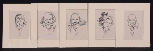 Lot 357 - Edwin Bold - portrait studies of children,...