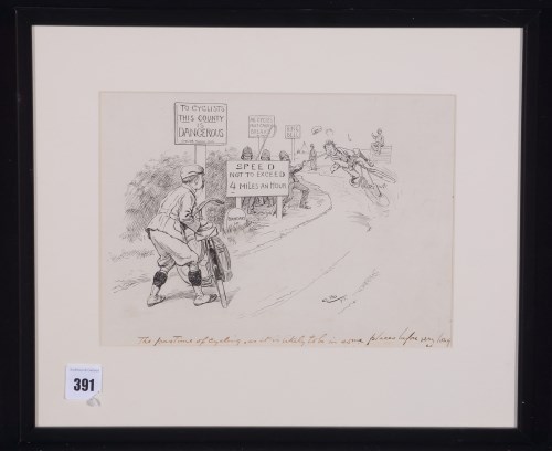 Lot 391 - Gordon Browne - ''The pastime of cycling, as...