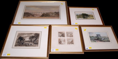 Lot 277 - W. M. Cooper - landscape with castle and...