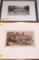 Lot 280 - William Page - ''A house by a stream'',...