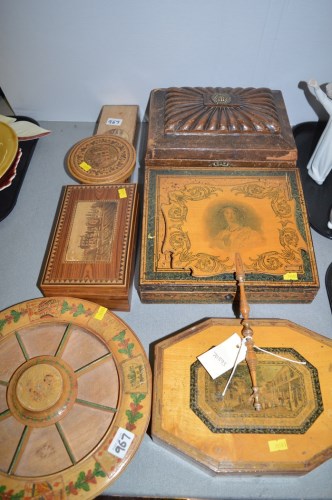 Lot 967 - Wooden items to include a face screen with...