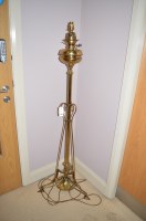 Lot 1265 - An Art Nouveau brass floor standing oil lamp...