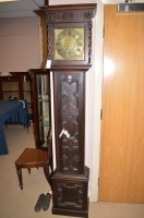 Lot 1266 - An oak longcase clock, the brass dial fitted a...