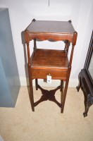 Lot 1269 - A George III mahogany wash stand with later...